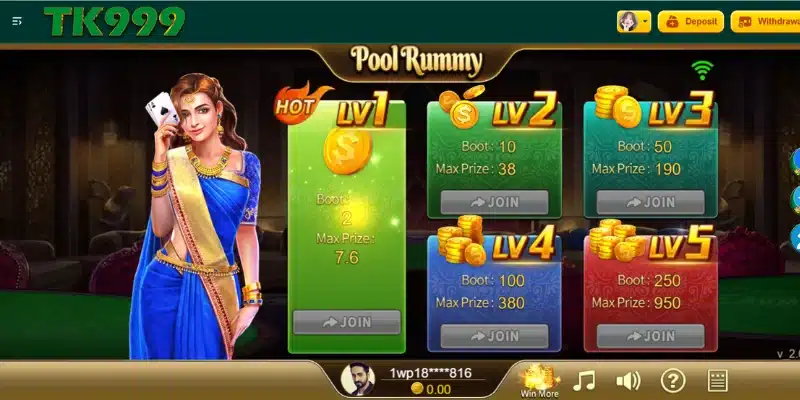 Pool Rummy Card Game in TK999